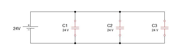 Exercício resolvido de capacitores em paralelo